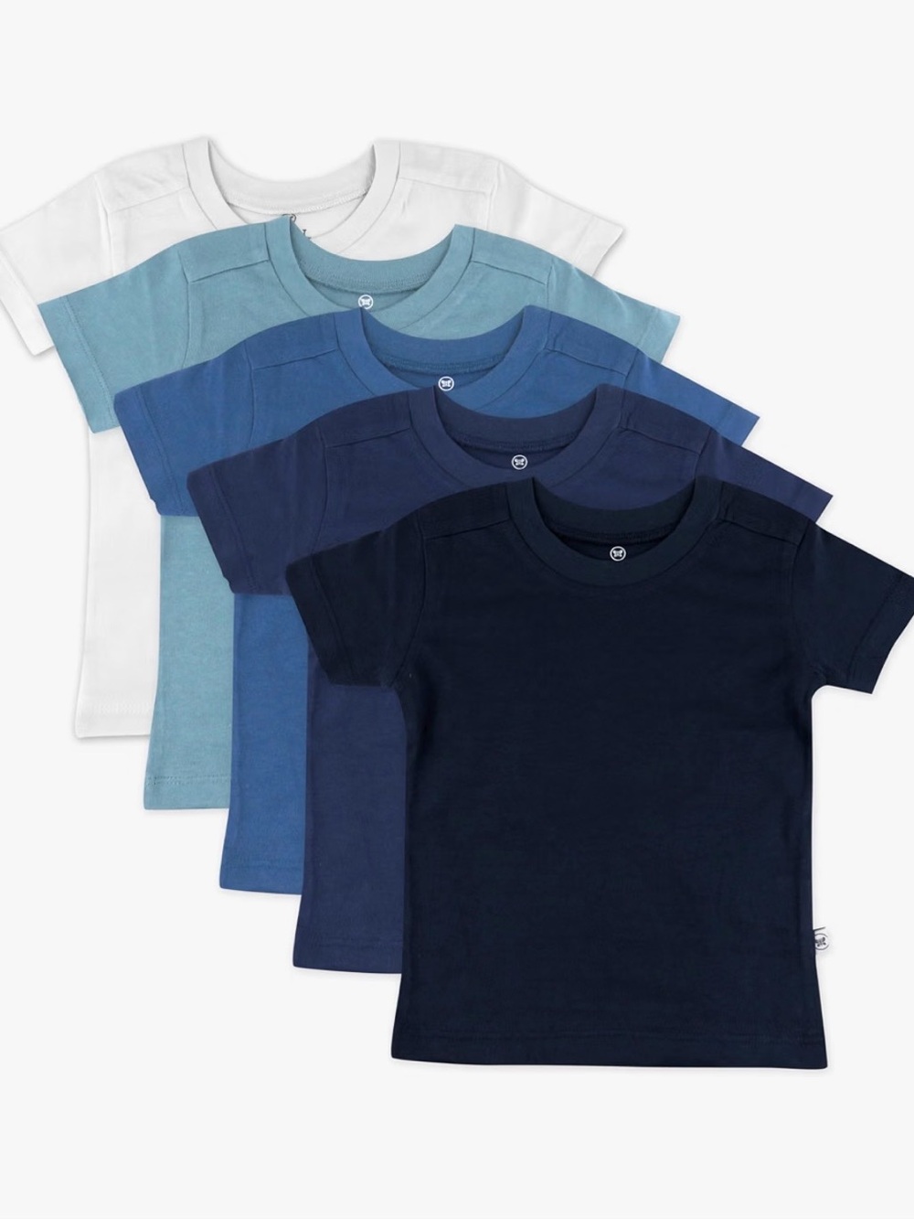 NWT Honest 100% Organic Cotton Short Sleeve 5 pack Sea Ombré Colorway Kids 4T